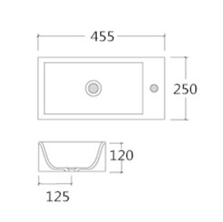 Lavabo a parete in ceramica KW302