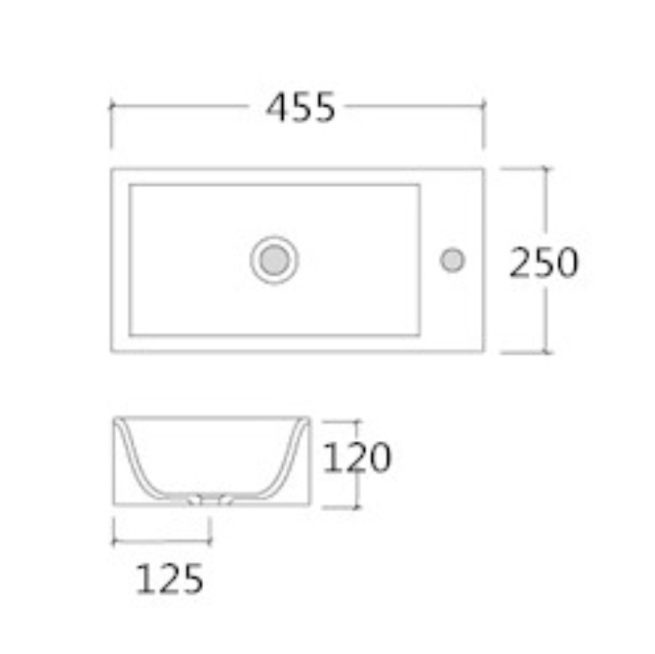 KW302 lavabo a parete in ceramica per WC ospiti