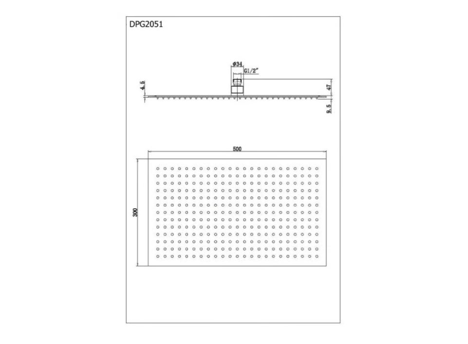 Soffione rettangolo DPG2051