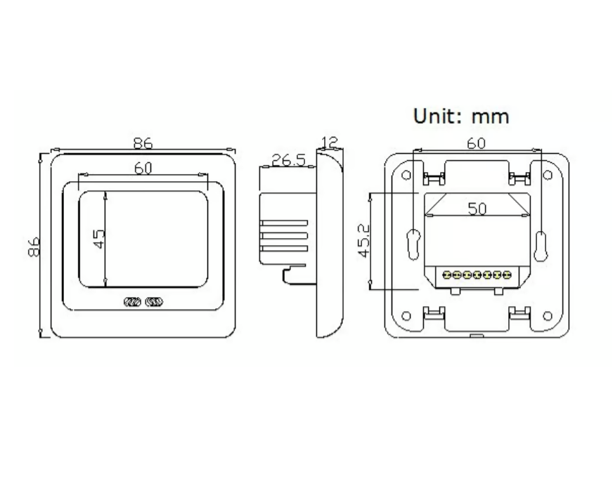 Termostato touch screen HT07 Blu