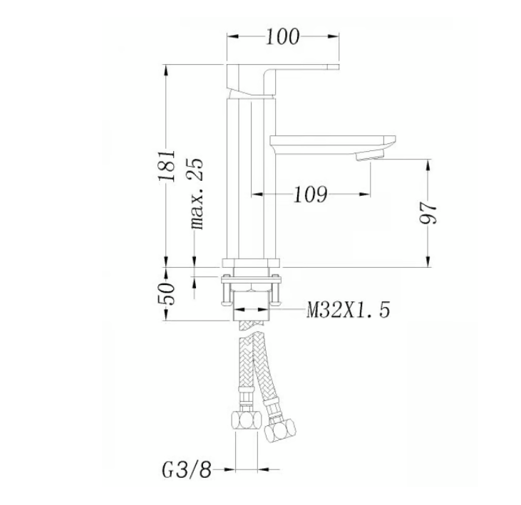 Rubinetto monocomando per  lavabo1233