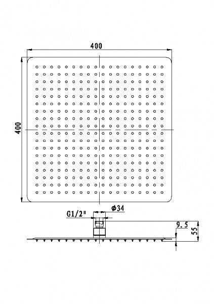 Soffione doccia quadrato DPG2001