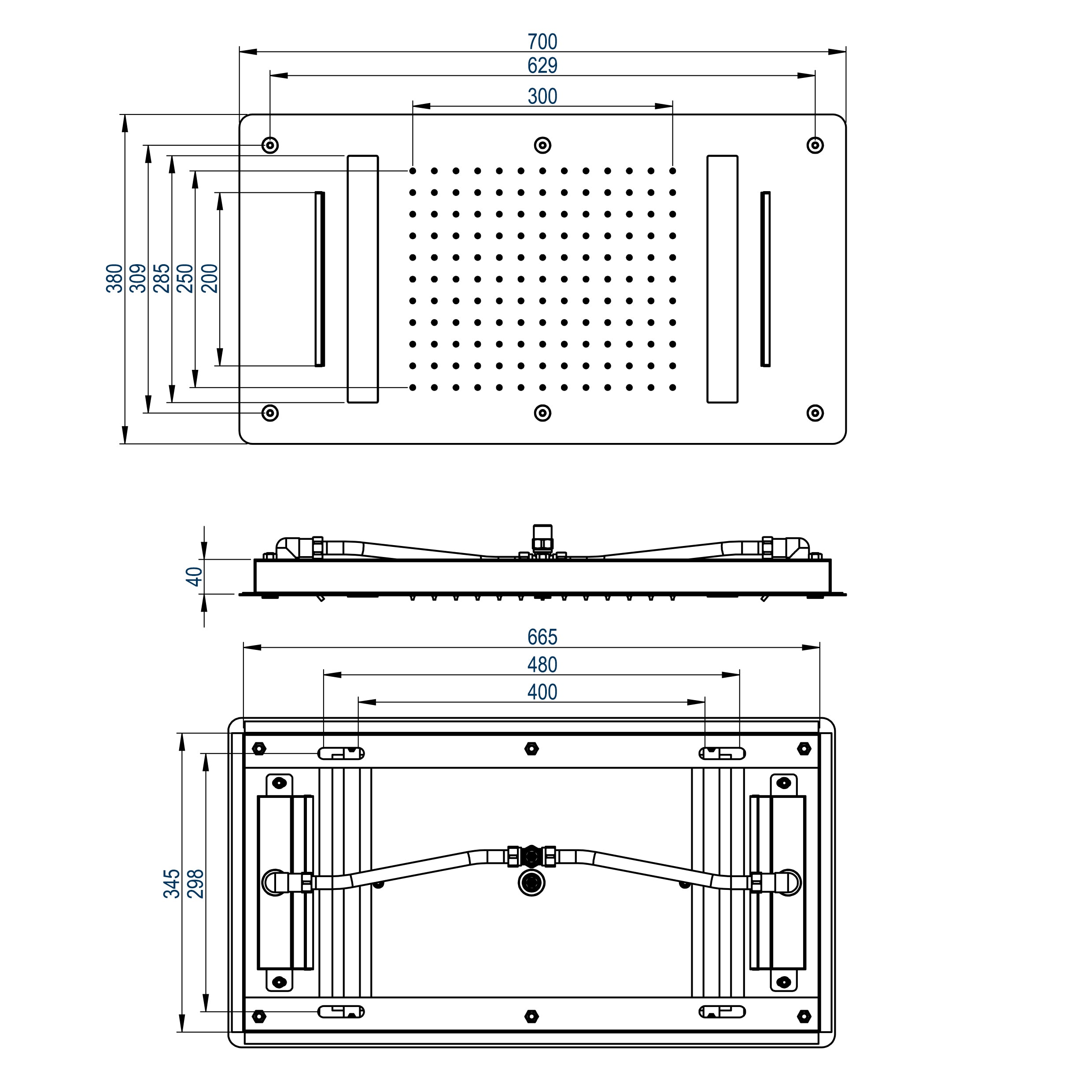 Doccia a pioggia XXL in acciaio inox a soffitto DPG5017