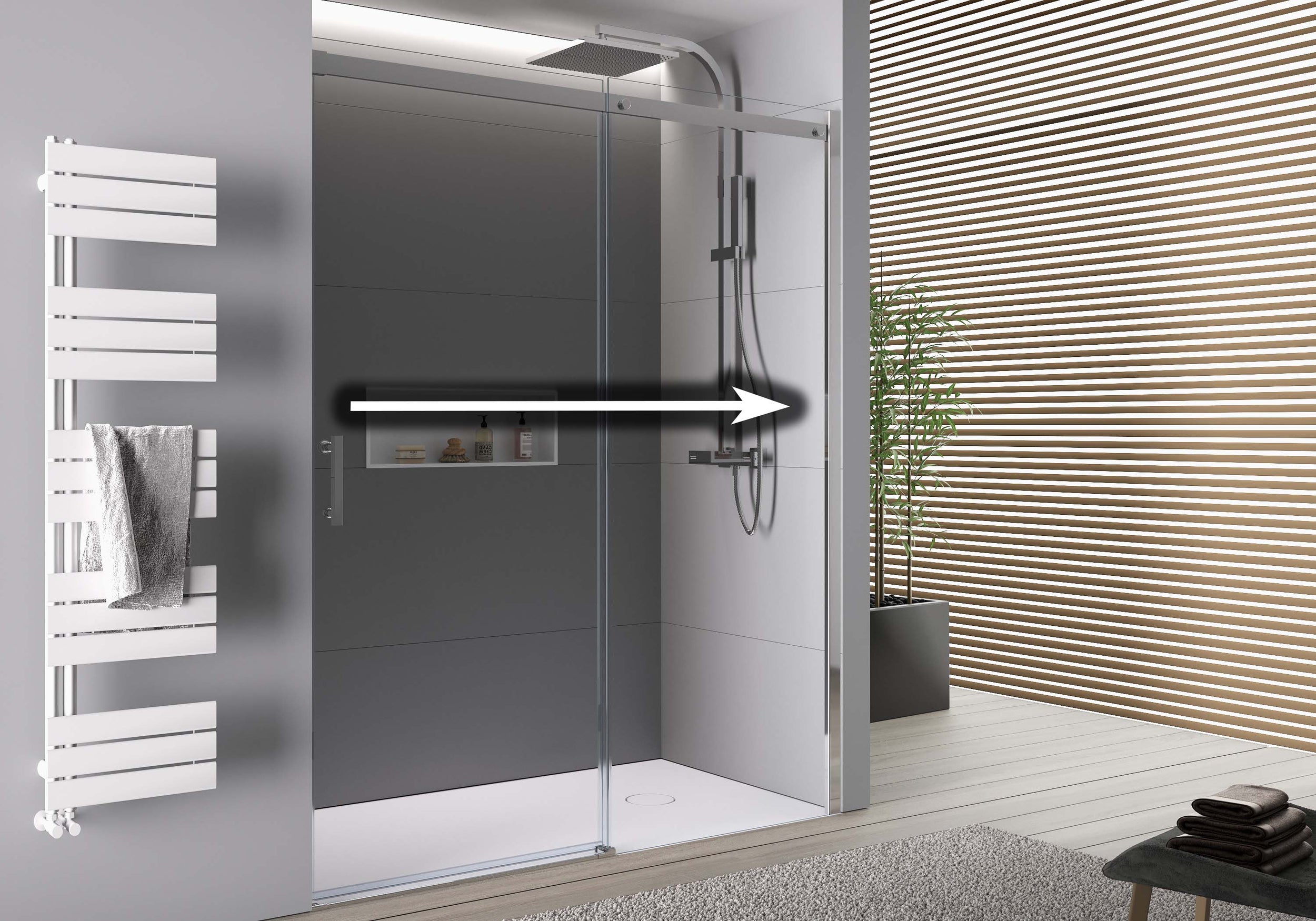 Doccia a incasso con porta scorrevole DX806A FLEX