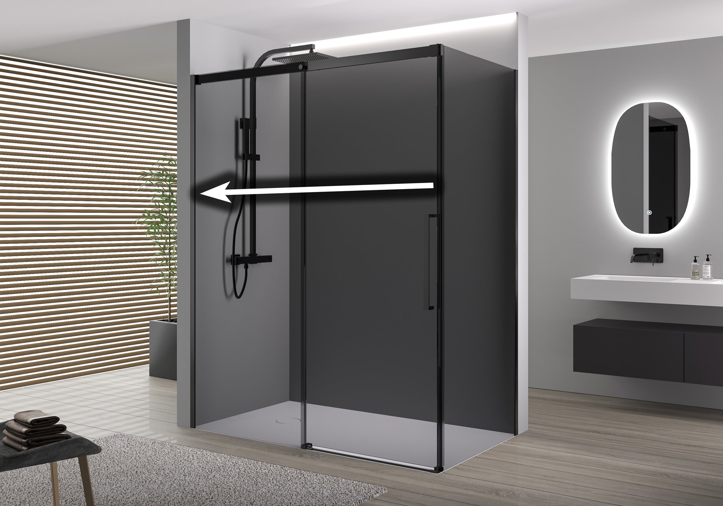Doccia angolare con porta scorrevole Soft-Close DX906 FLEX