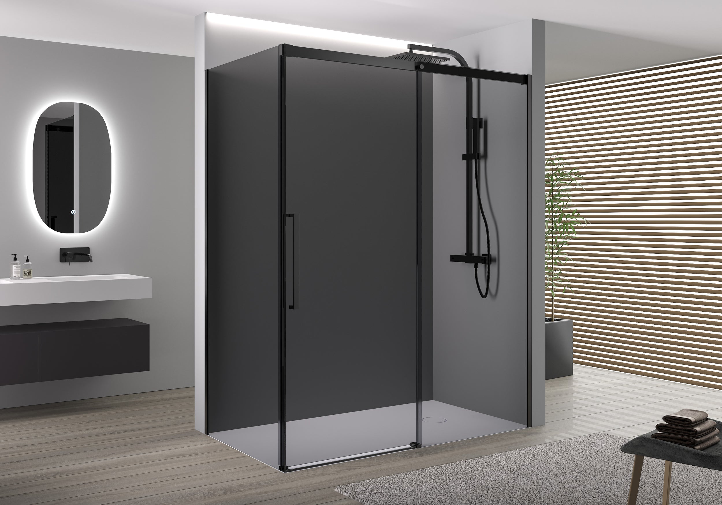 Doccia angolare con porta scorrevole Soft-Close DX906 FLEX