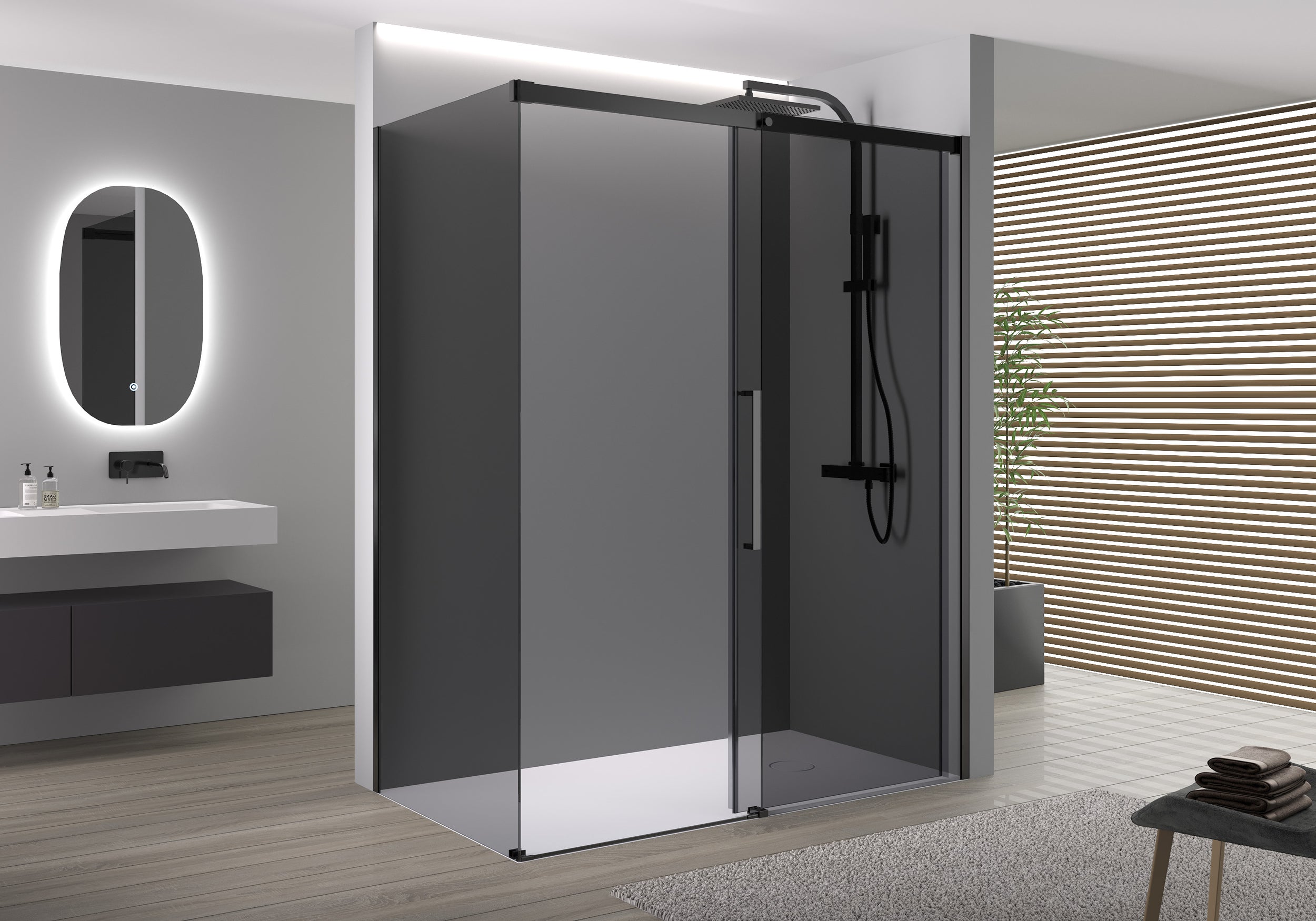 Doccia angolare con porta scorrevole Soft-Close DX906 FLEX