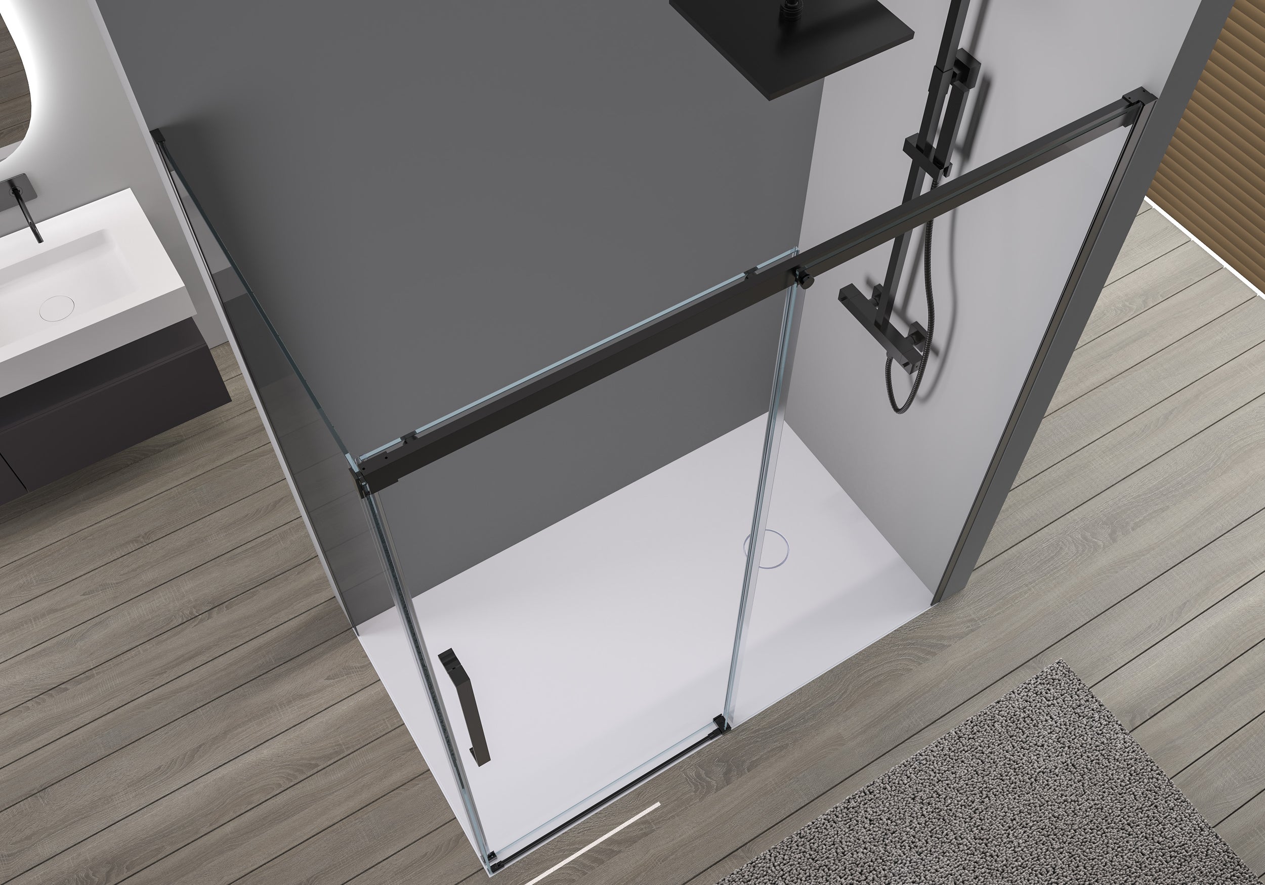 Doccia ad angolo con porta scorrevole Soft-Close DX906 FLEX