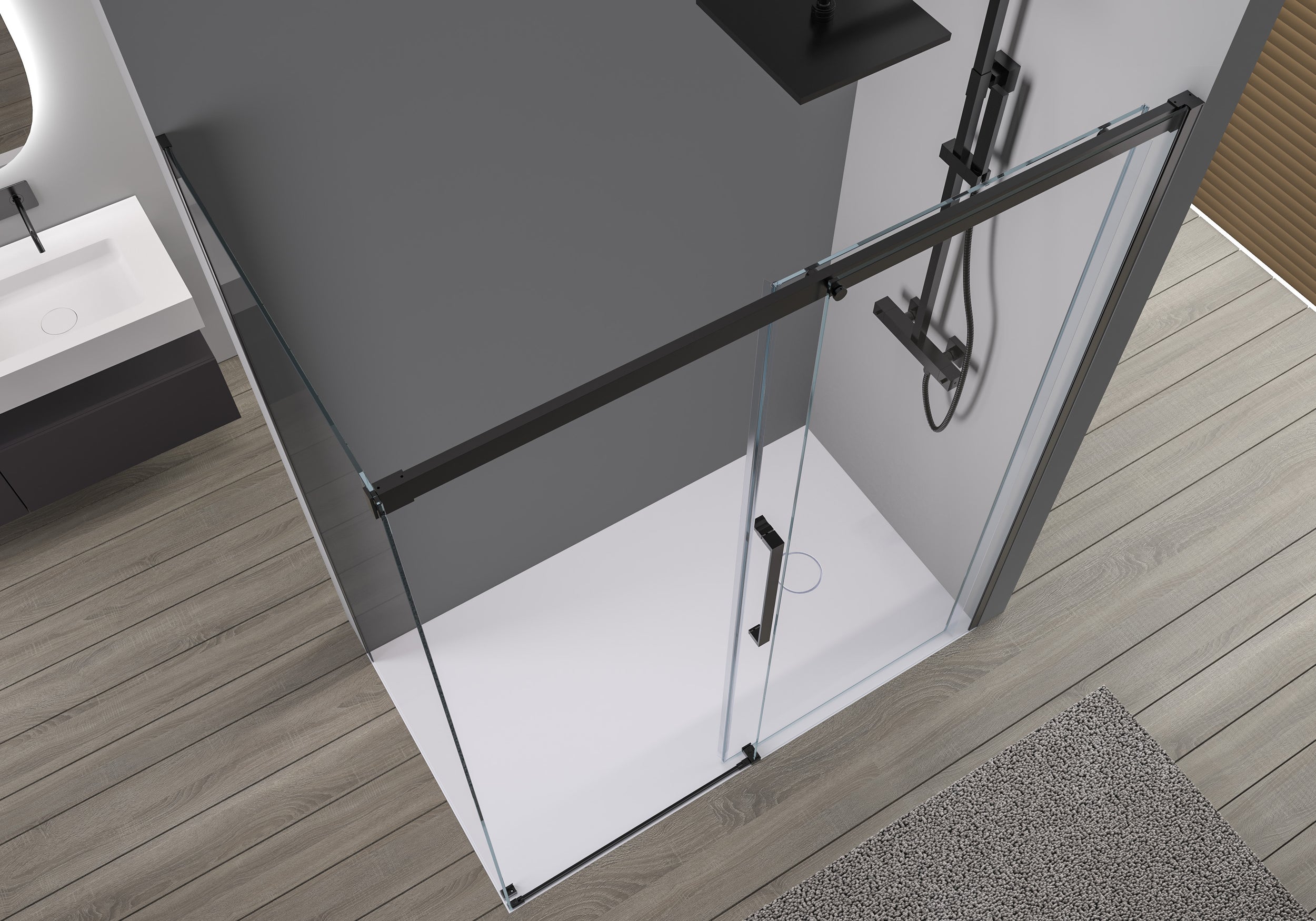 Doccia ad angolo con porta scorrevole Soft-Close DX906 FLEX