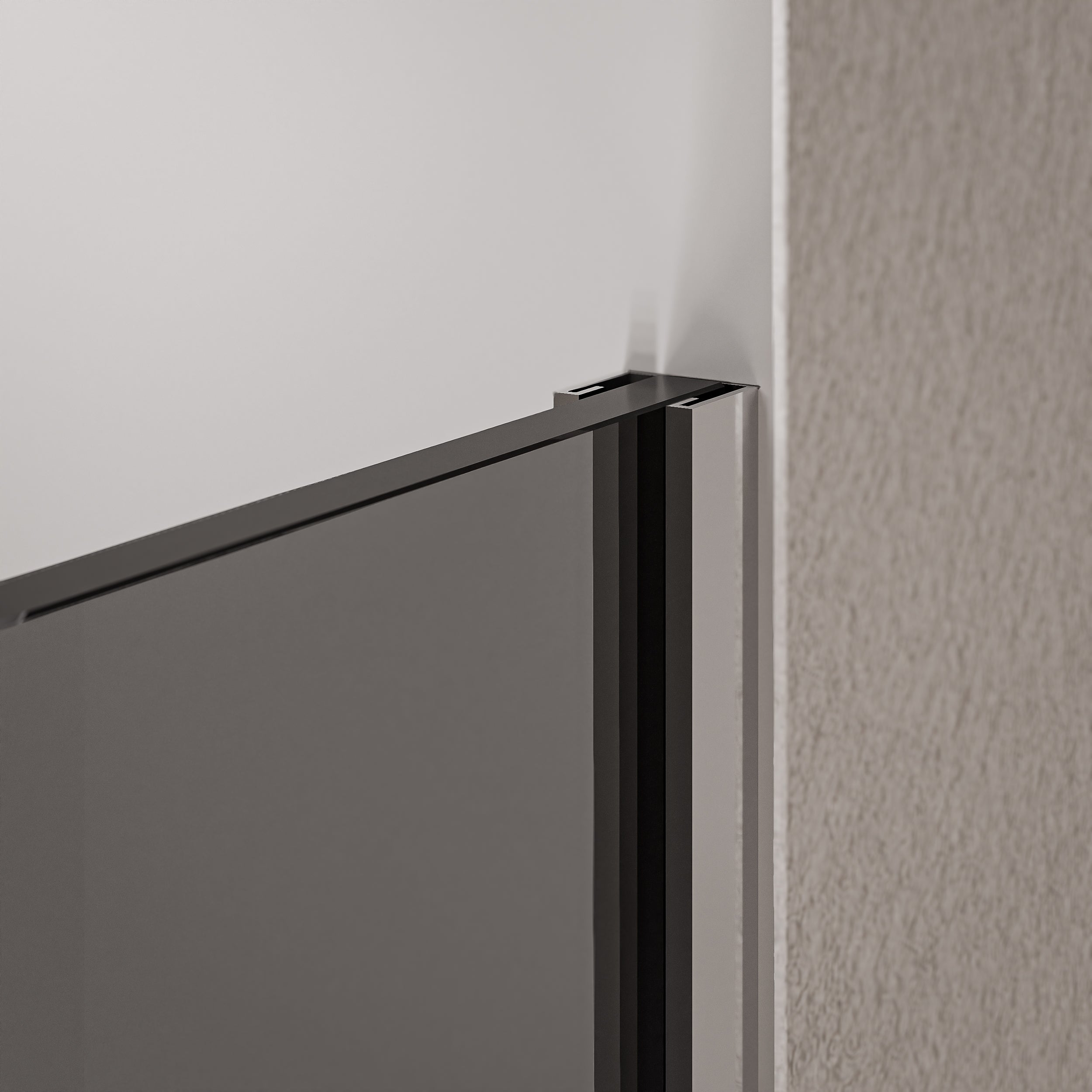 Cabina doccia 10 mm in vetro nano grigio EX102 - 1 parete in vetro con profilo in acciaio inox cromato - larghezza selezionabile