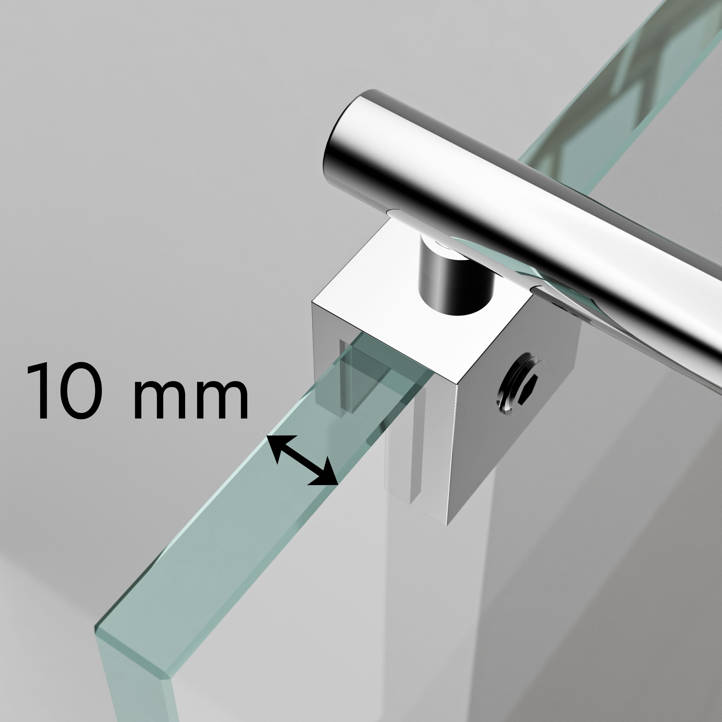 Parete doccia Walk In EX101 Vetro temprato fumé - 10mm  - larghezza selezionabile