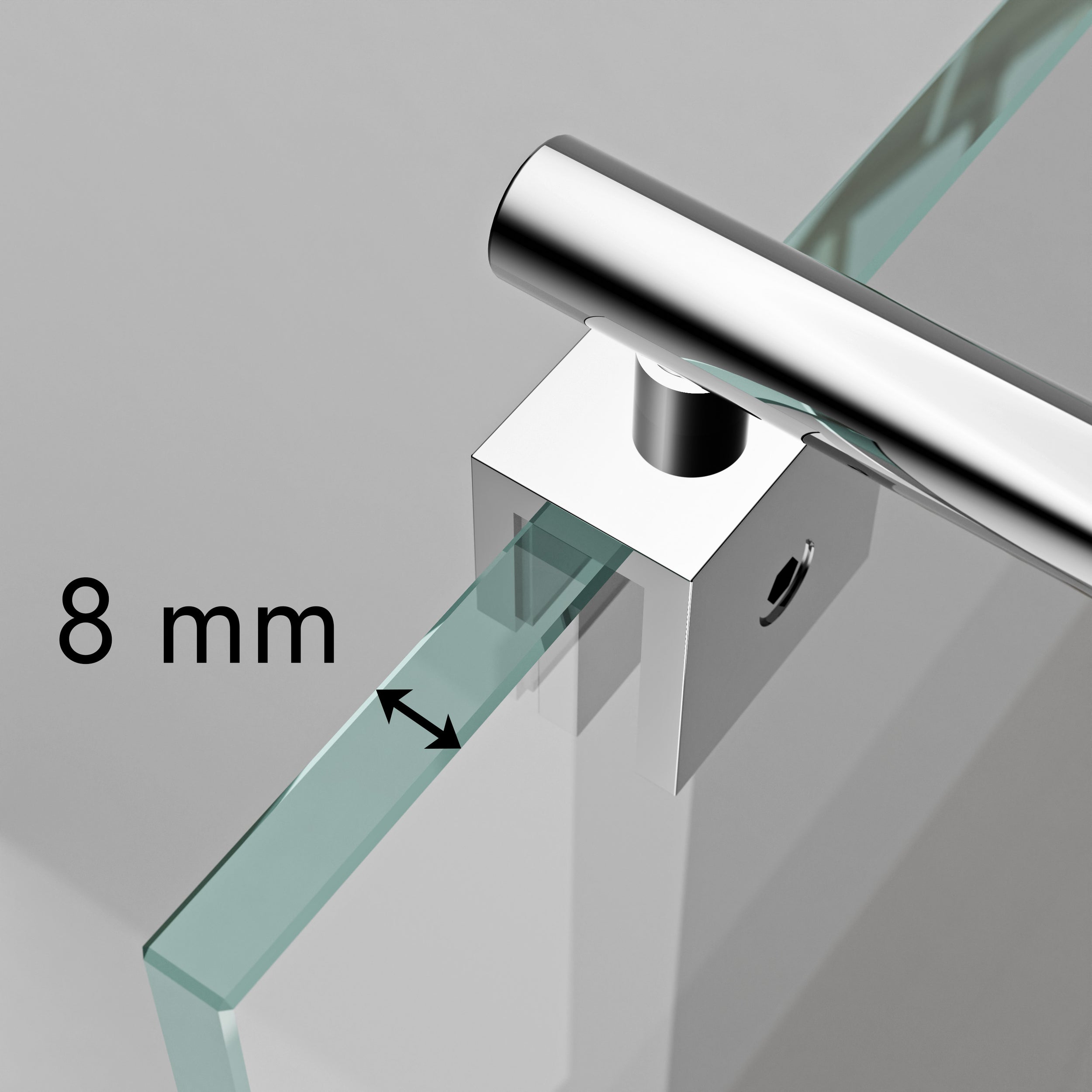 Parete doccia Walk-In - Nano - vetro temprato grigio - 8mm - EX101 nero - larghezza a scelta