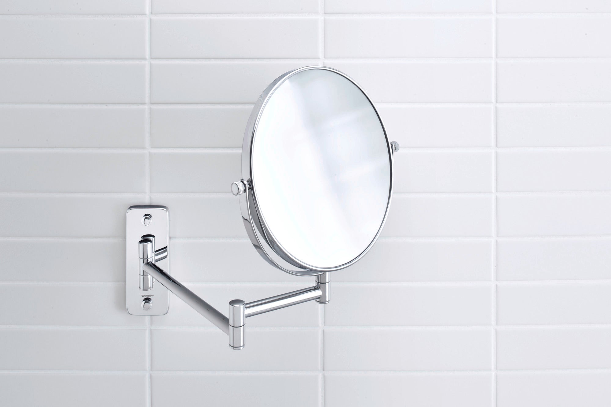 Specchio di cortesia Duravit D-Code, orientabile, Ø 20 cm, cromo