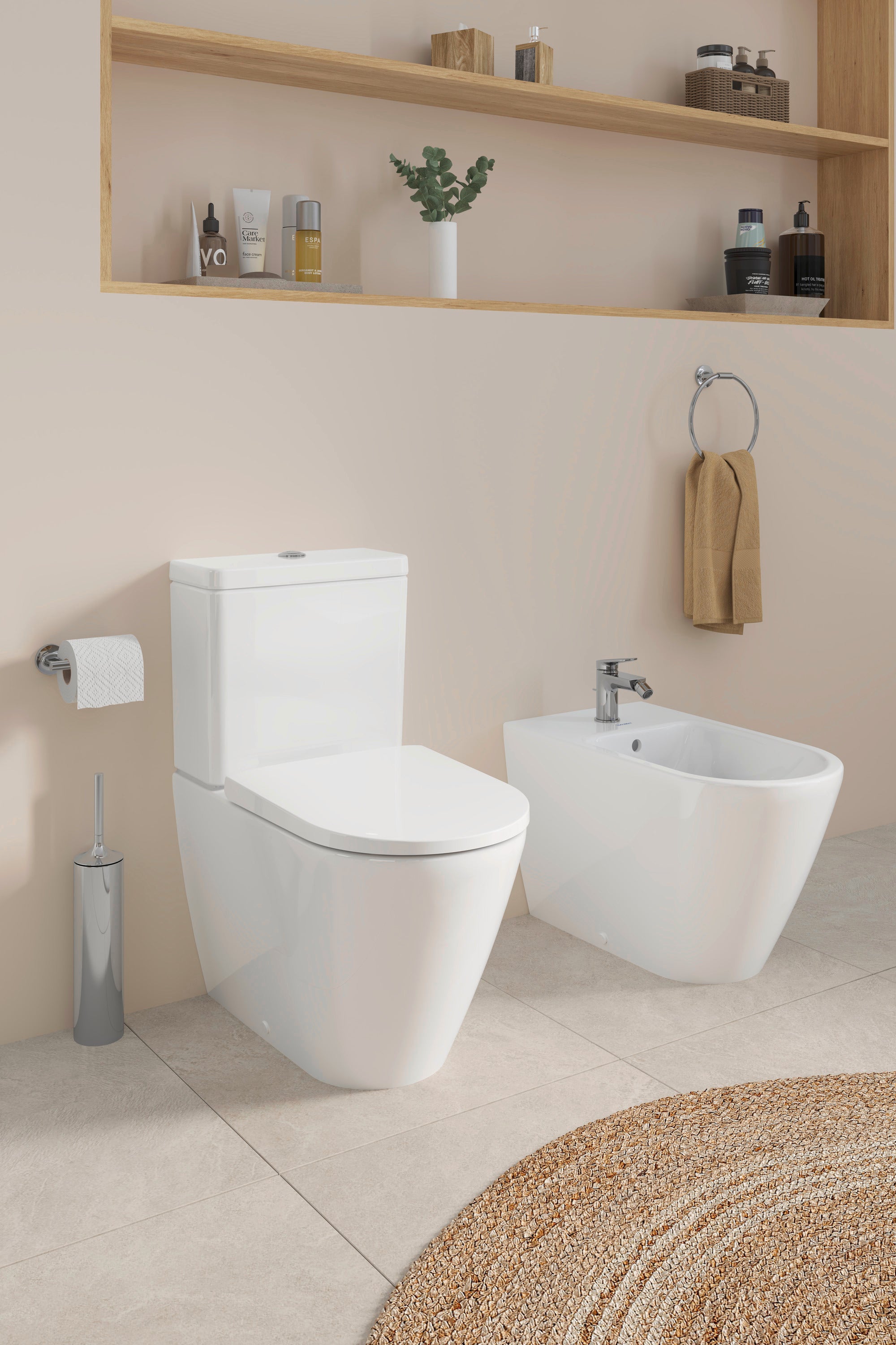 Miscelatore monocomando per bidet Duravit Wave con scarico a scomparsa e tirante - colore selezionabile