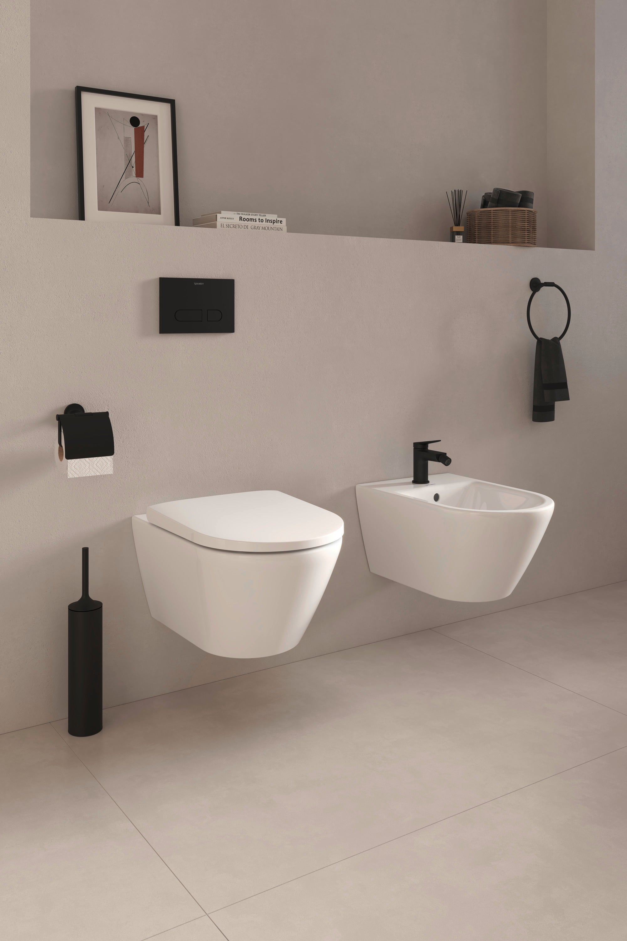 Miscelatore monocomando per bidet Duravit Wave con scarico a scomparsa e tirante - colore selezionabile