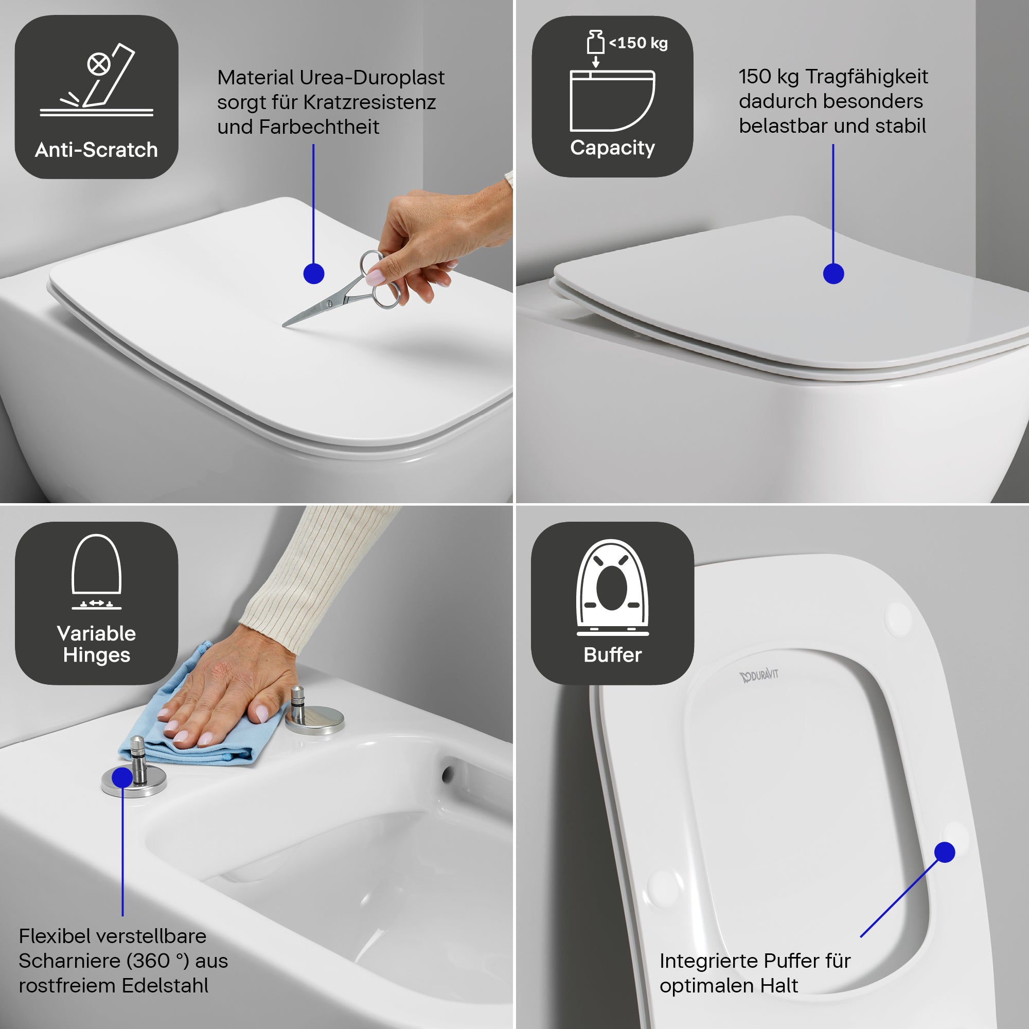 Copriwater universale Duravit Univavo con chiusura ammortizzata