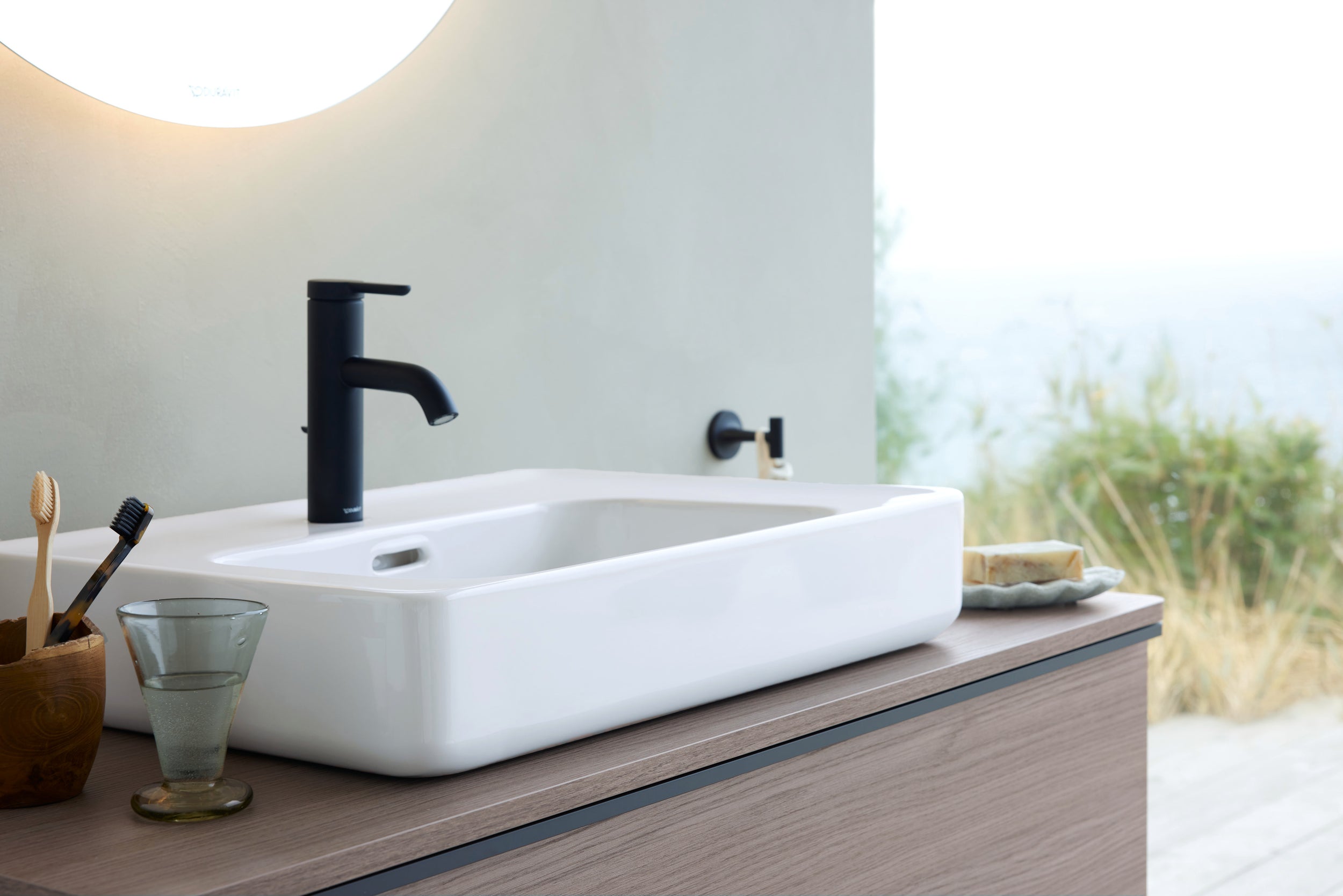 Lavabo da appoggio Duravit Soleil, 56 cm, bianco lucido