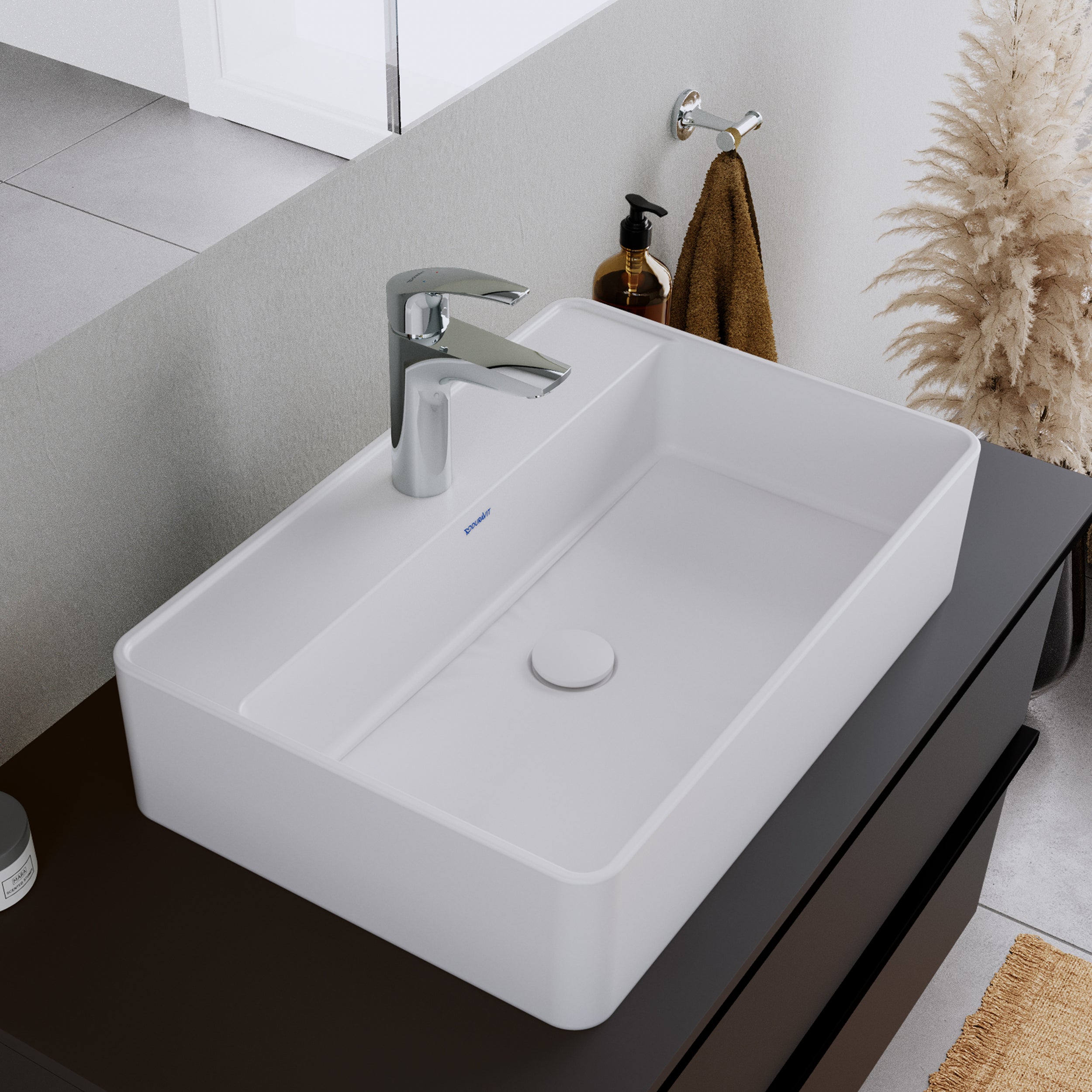 Miscelatore per lavabo Duravit DuraVelez, con funzione FreshStart a risparmio energetico, 18,7 cm (misura M), cromo