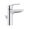 Miscelatore per lavabo Duravit DuraVelez, con funzione FreshStart a risparmio energetico, 18,7 cm (misura M), cromo - con scarico a scomparsa