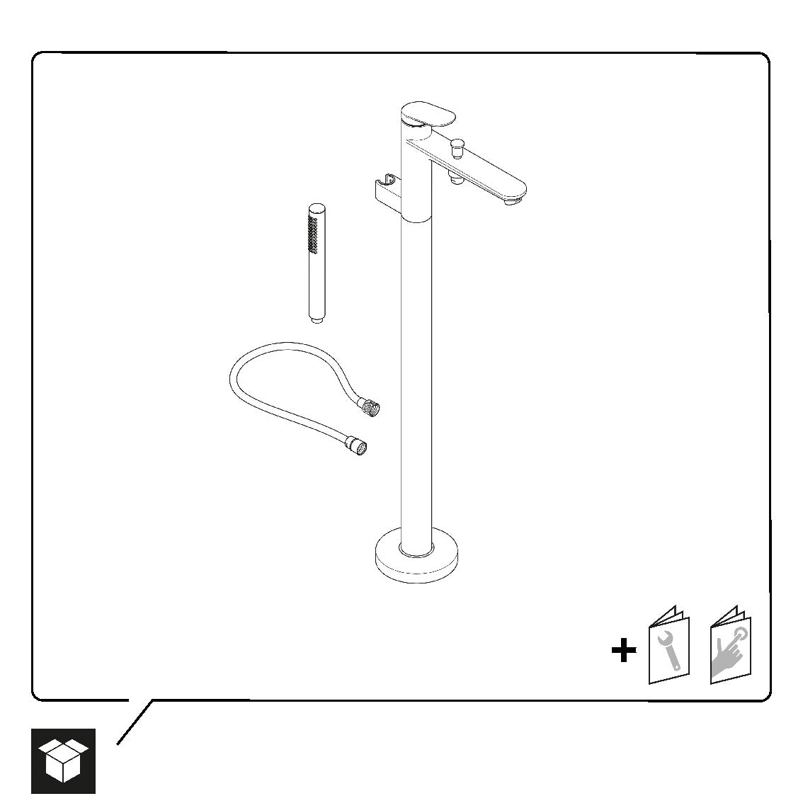 Miscelatore monocomando per vasca Duravit Wave a pavimento - colore selezionabile