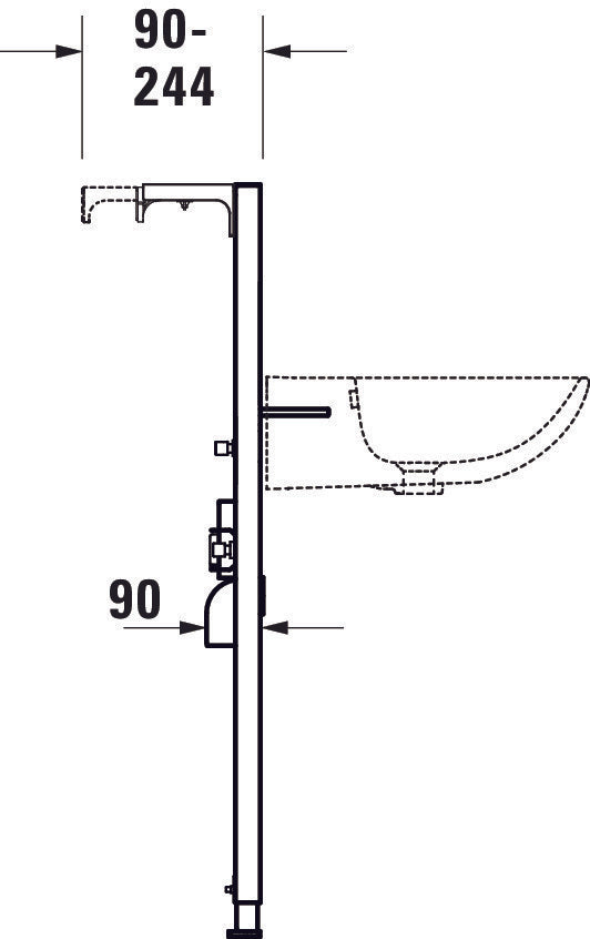 Elemento lavabo DuraSystem, standard, 500x170x1148 mm