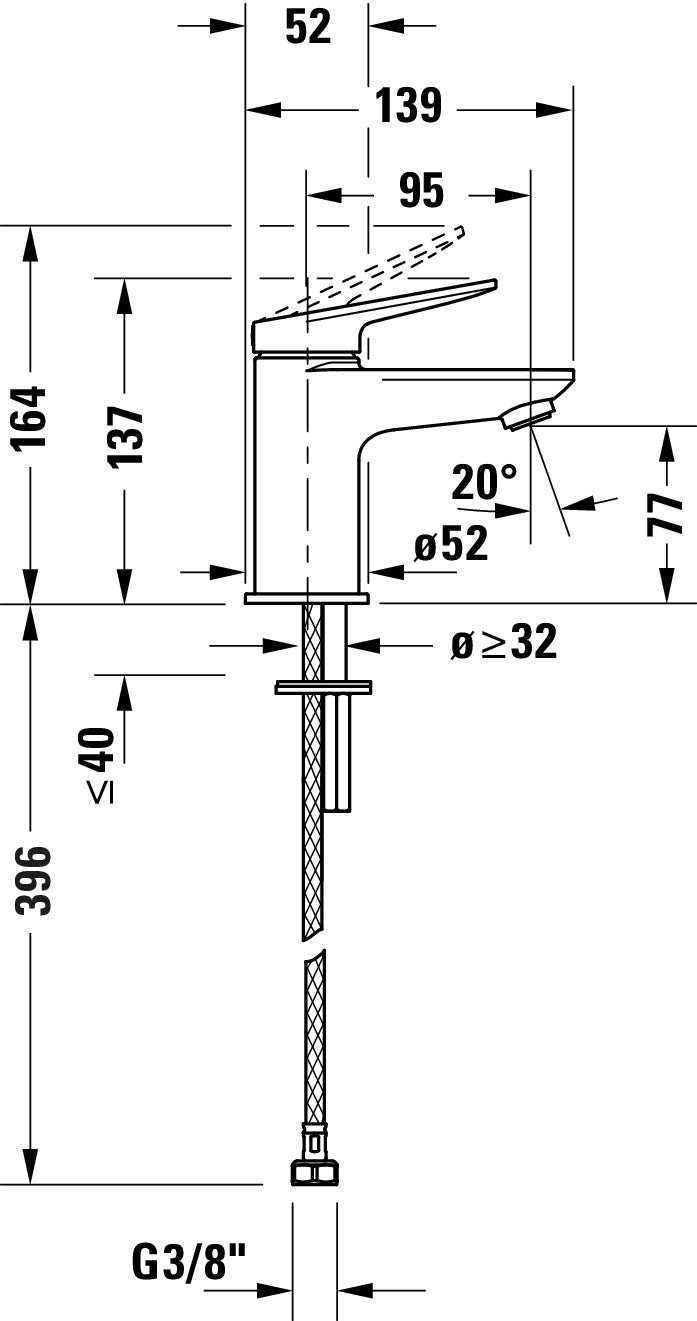 Duravit Wave miscelatore monocomando per lavabo S