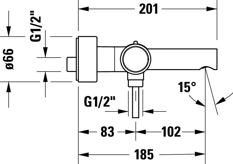 Duravit Circle miscelatore monocomando per vasca esterno