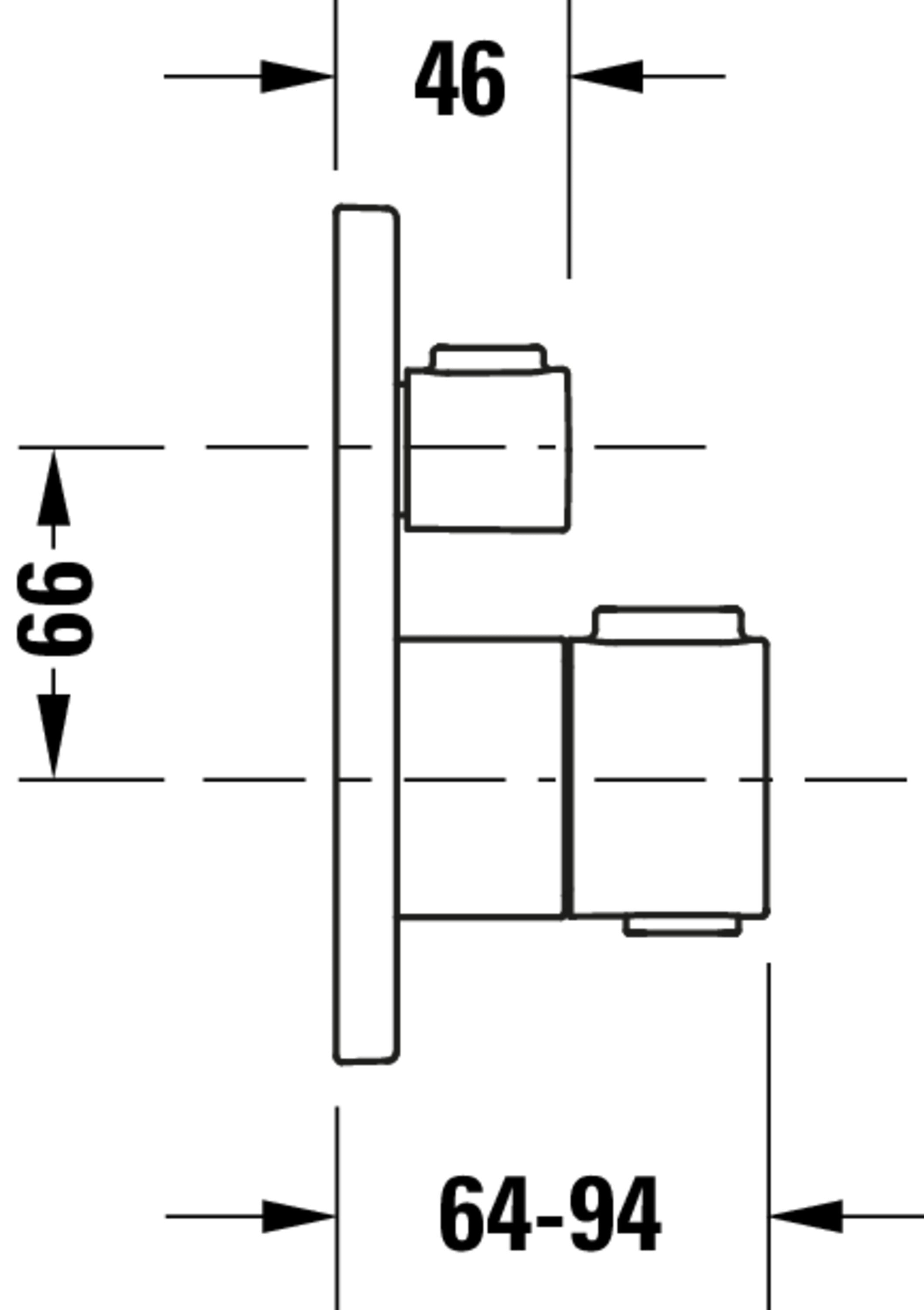 Sistema doccia ad incasso Duravit con termostato e soffione doccia