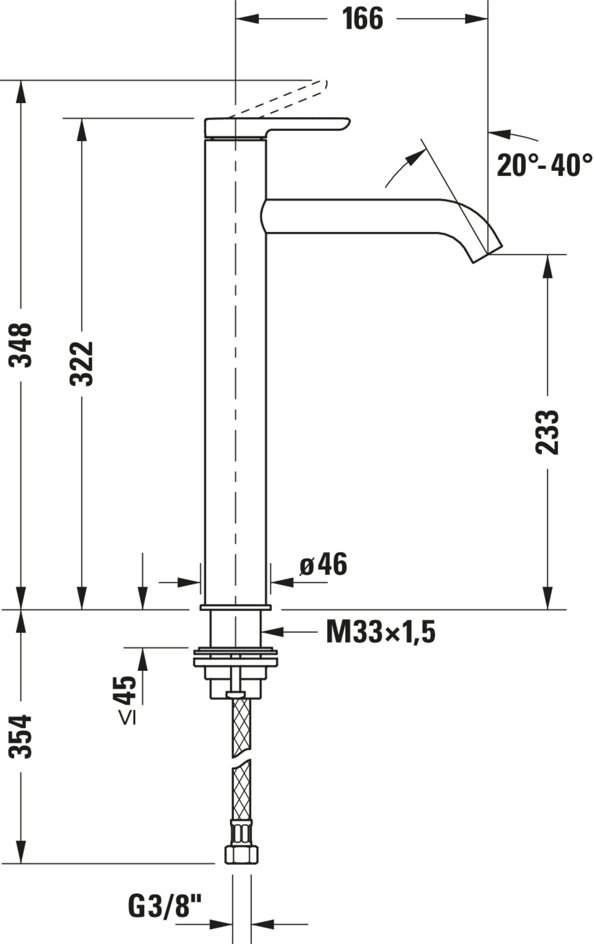 Duravit C.1 miscelatore monocomando per lavabo XL