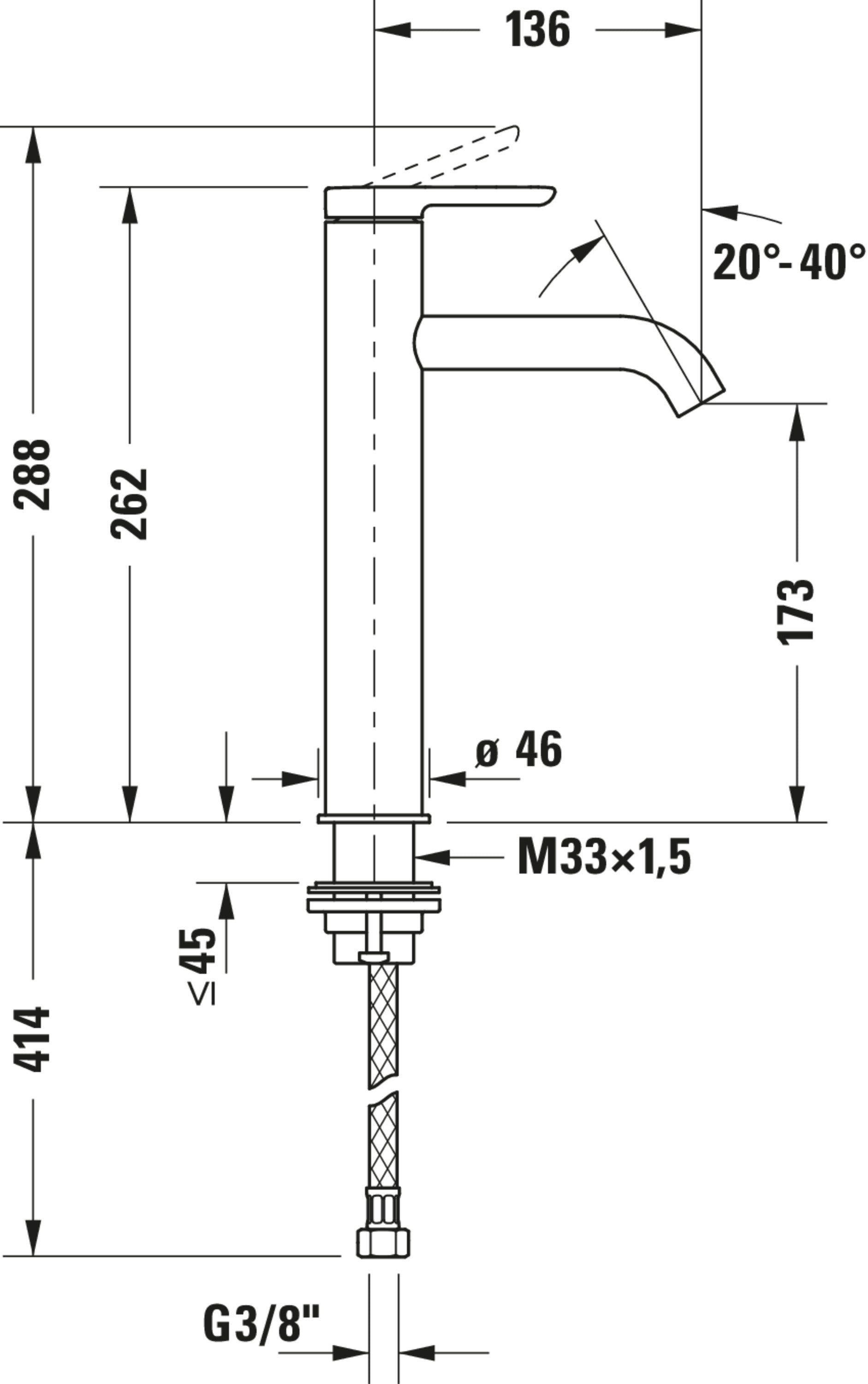 Duravit C.1 miscelatore monocomando per lavabo L