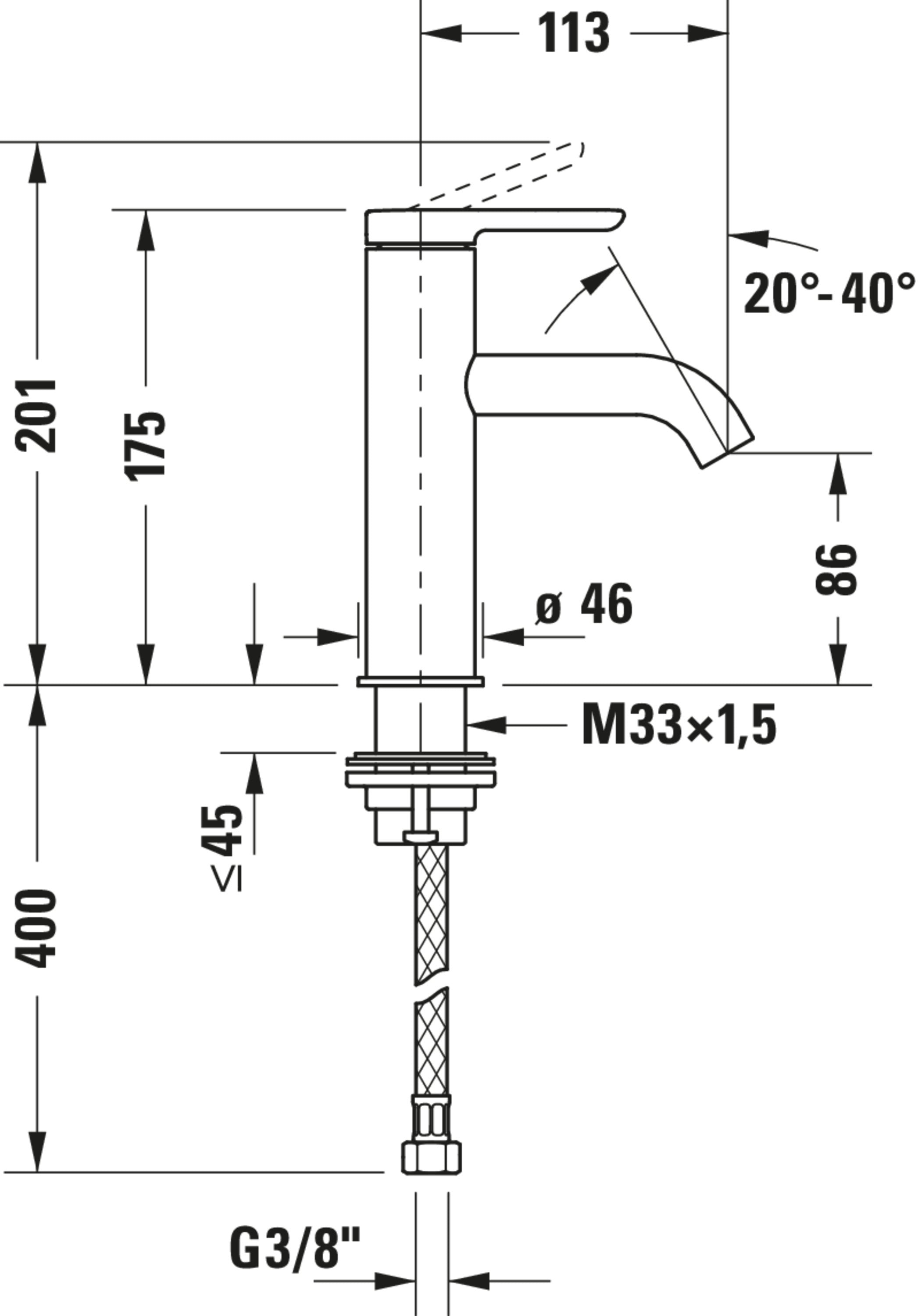 Duravit C.1 miscelatore monocomando per lavabo M