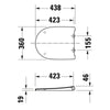 Copriwater universale Duravit Univavo con chiusura ammortizzata, ovale 