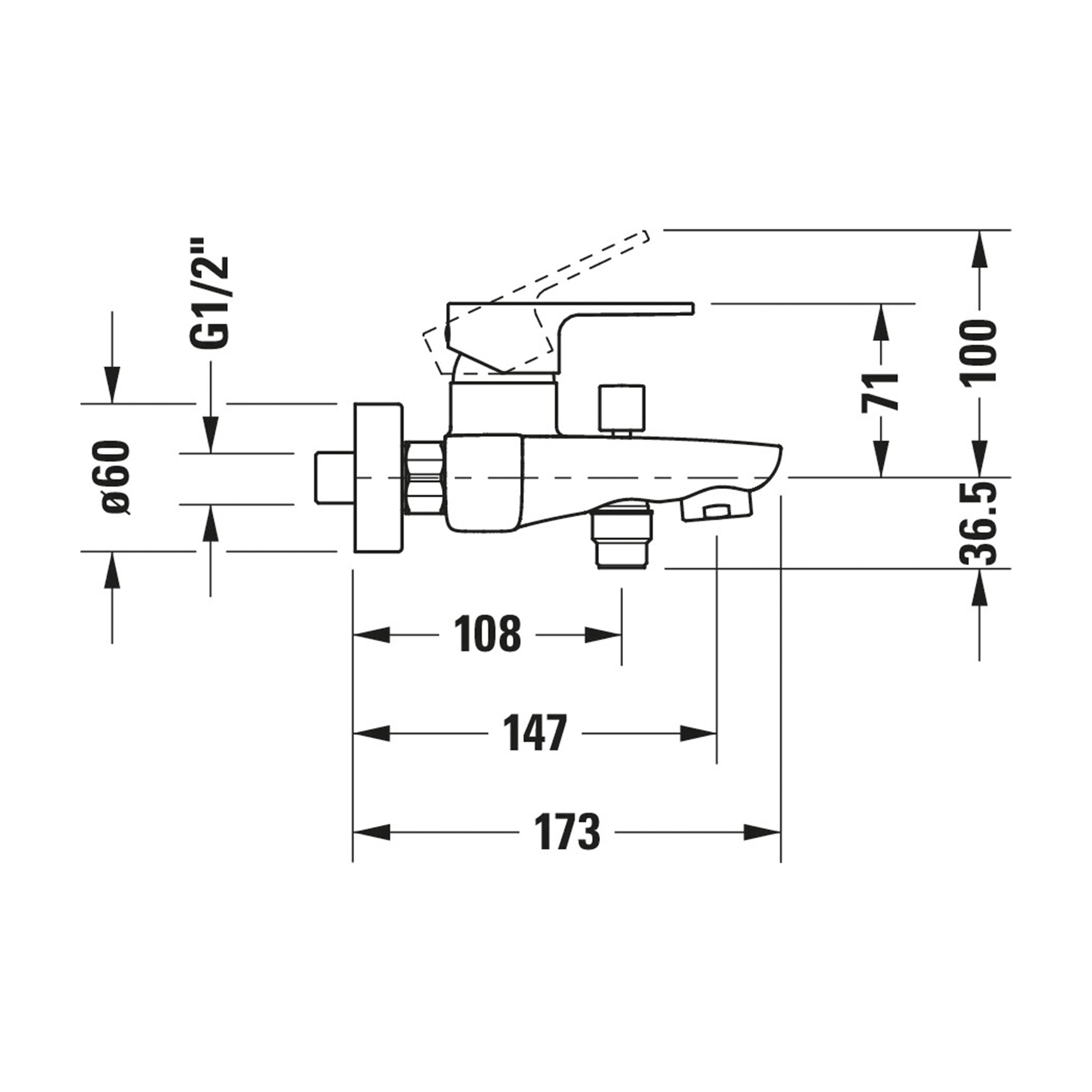 Miscelatore per vasca Duravit B.3, esterno, 2 utenze, cromo