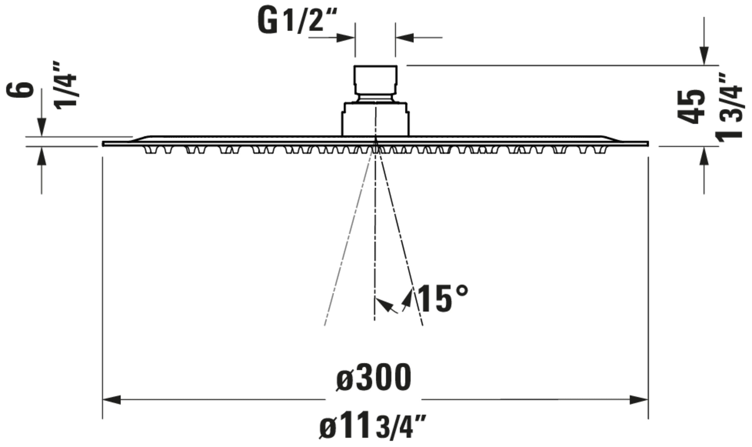 Sistema doccia ad incasso Duravit con termostato e soffione doccia