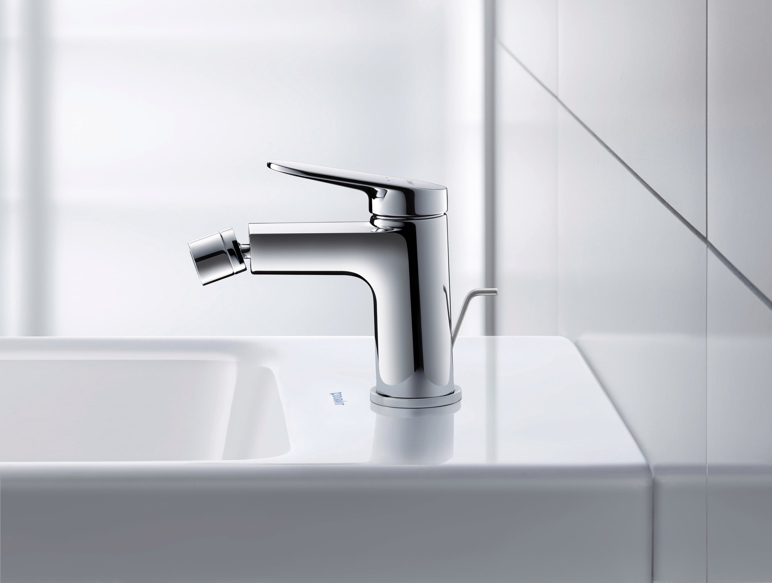 Miscelatore monocomando per bidet Duravit Wave con scarico a scomparsa e tirante - colore selezionabile