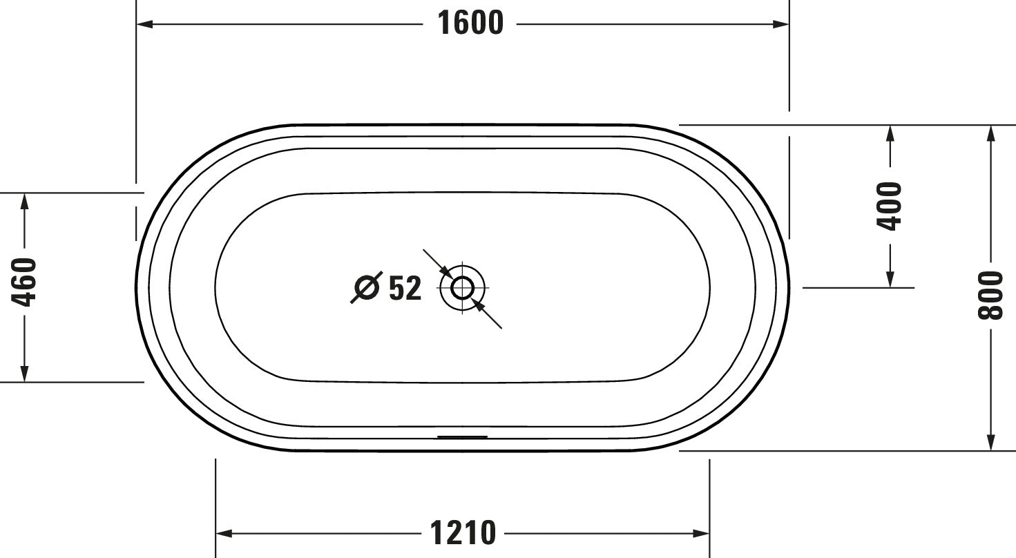 Vasca da bagno freestanding Duravit Soleil in DuroCast Plus (fusione minerale), 160x80 cm, bianco opaco