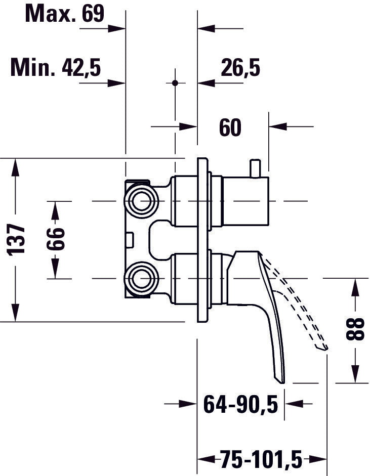 Rubinetteria per vasca Duravit DuraVelez