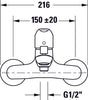 Duravit DuraVelez, miscelatore per vasca da bagno, esterno, 2 utenze, cromo