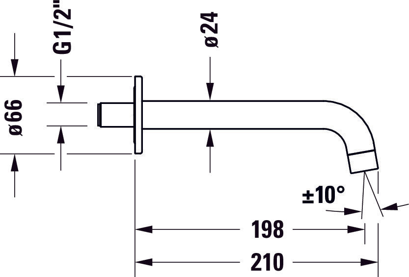 Duravit DuraVelez bocca da bagno, cromo