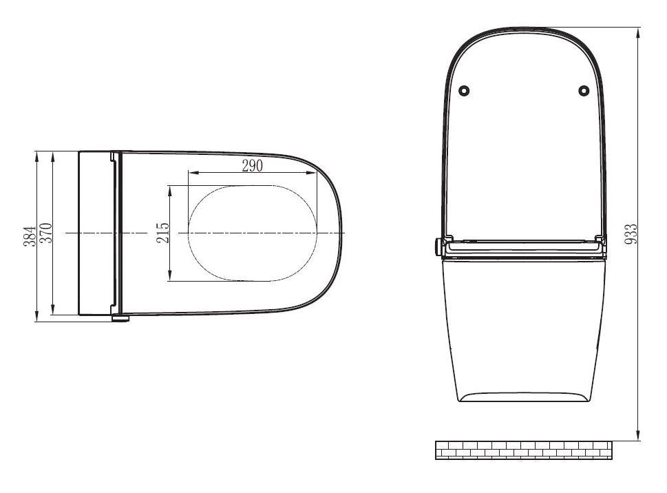 Set completo WC con doccia Basic 1104 con elemento da parete Geberit Duofix