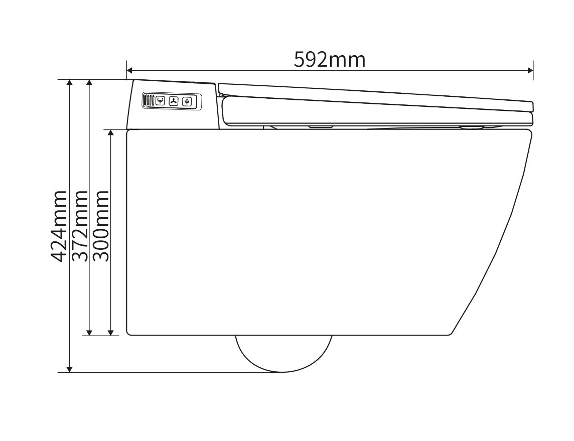 Set completo WC doccia 540 PRO con elemento da parete Geberit Duofix
