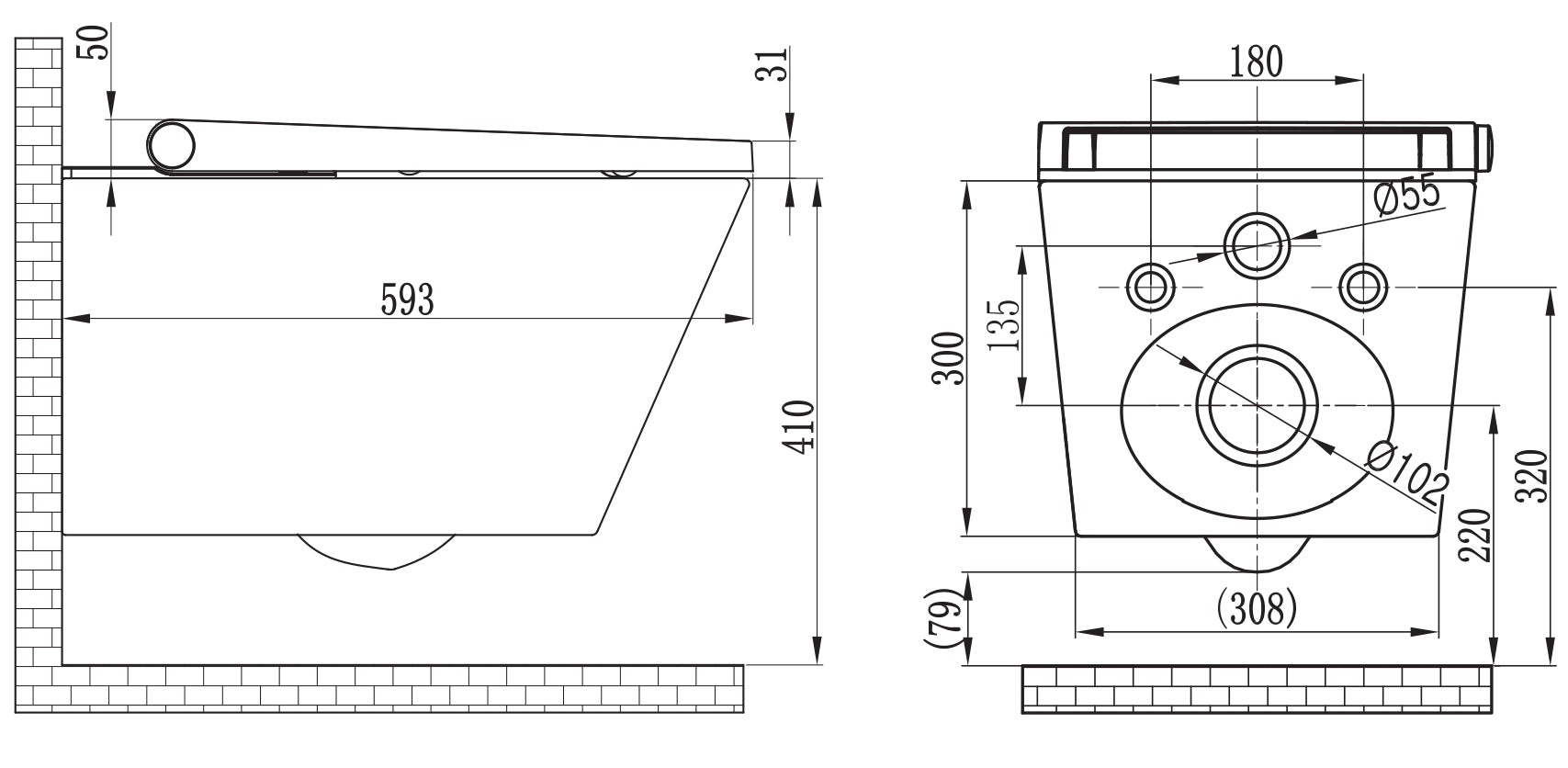 Pacchetto WC 7: sistema completo WC con bidet integrato Basic 1102