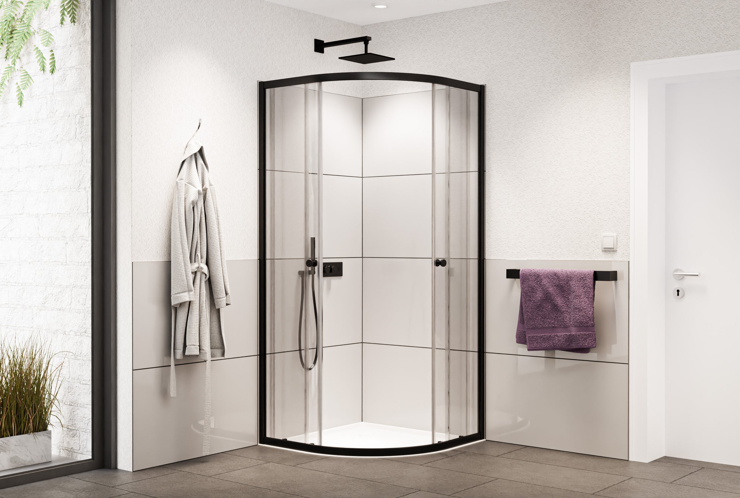 Doccia tonda NT509 con porte scorrevoli