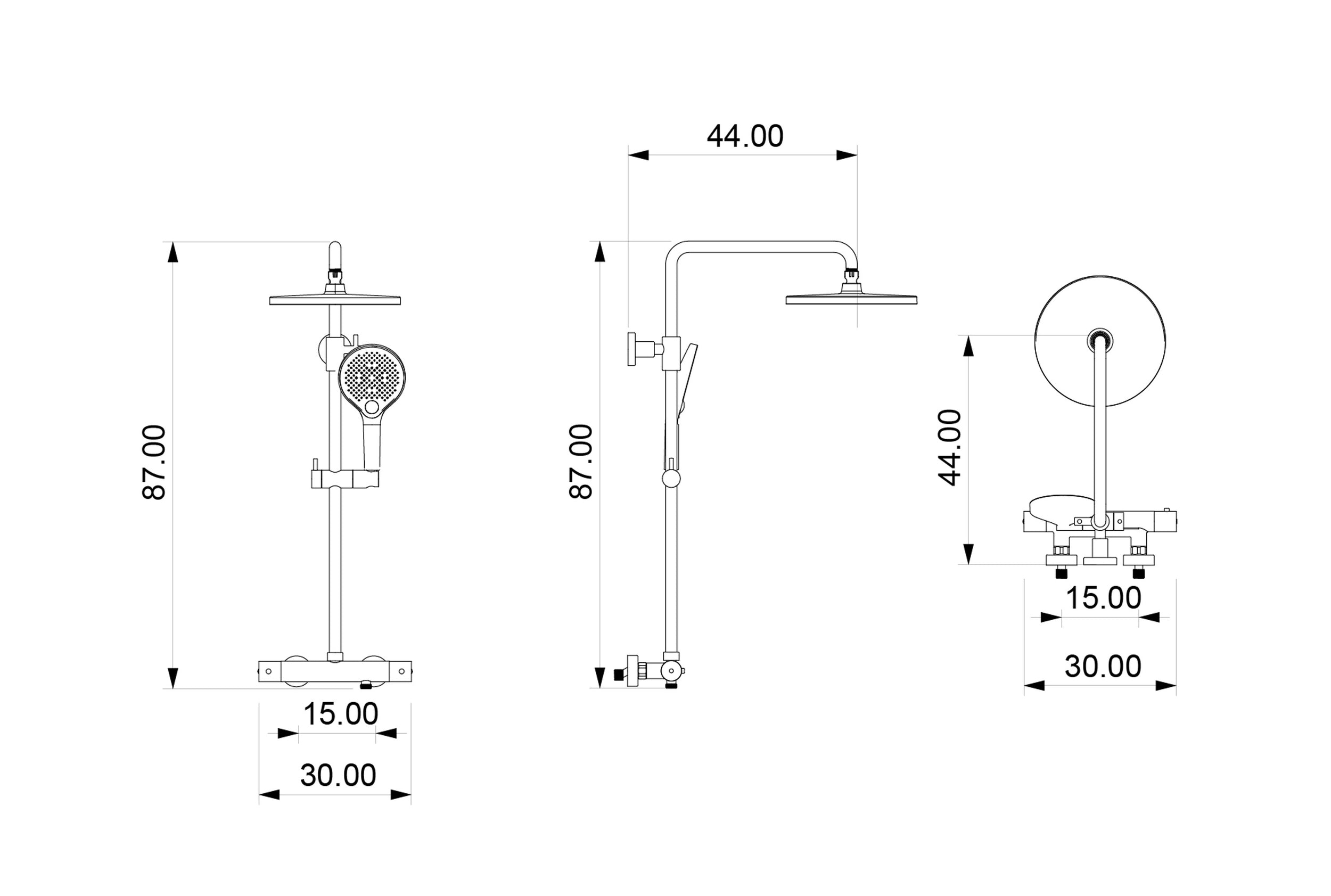 Colonna doccia termostatica 4011 PRO Nero