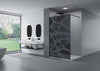 Doccia Walk-in Ex101 Wave - grigio/nero - vetro temprato di 10mm - larghezza selezionabile