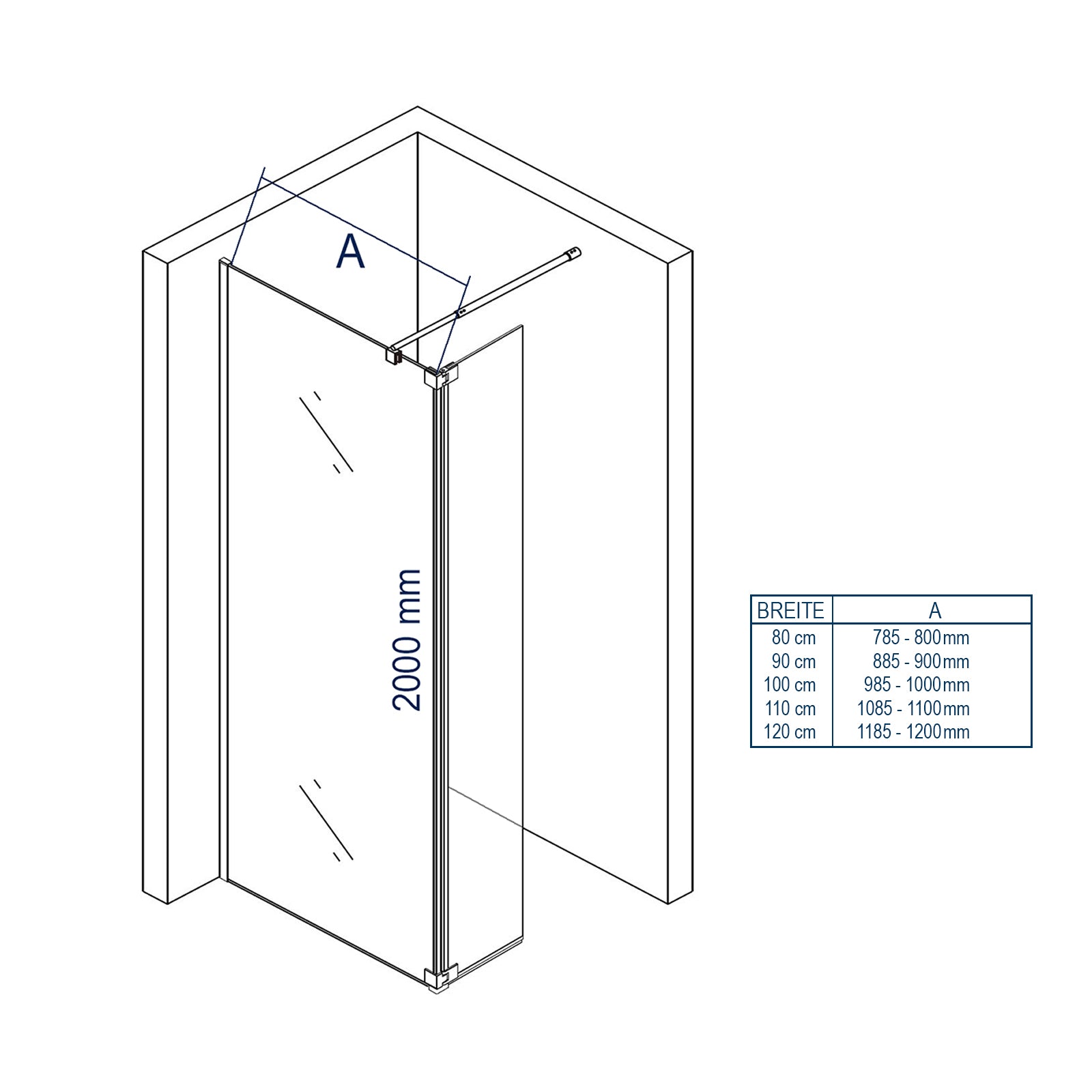 Parete doccia walk-in doccia Nano NT109