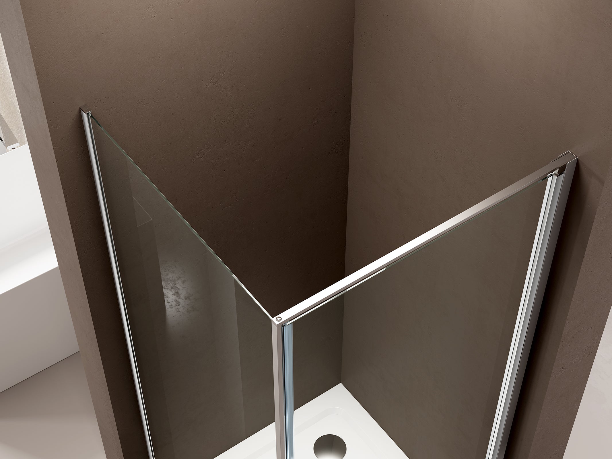 Box doccia con porta battente - vetro trasparente 6mm  EX416S - 80 x 80 x 195 cm