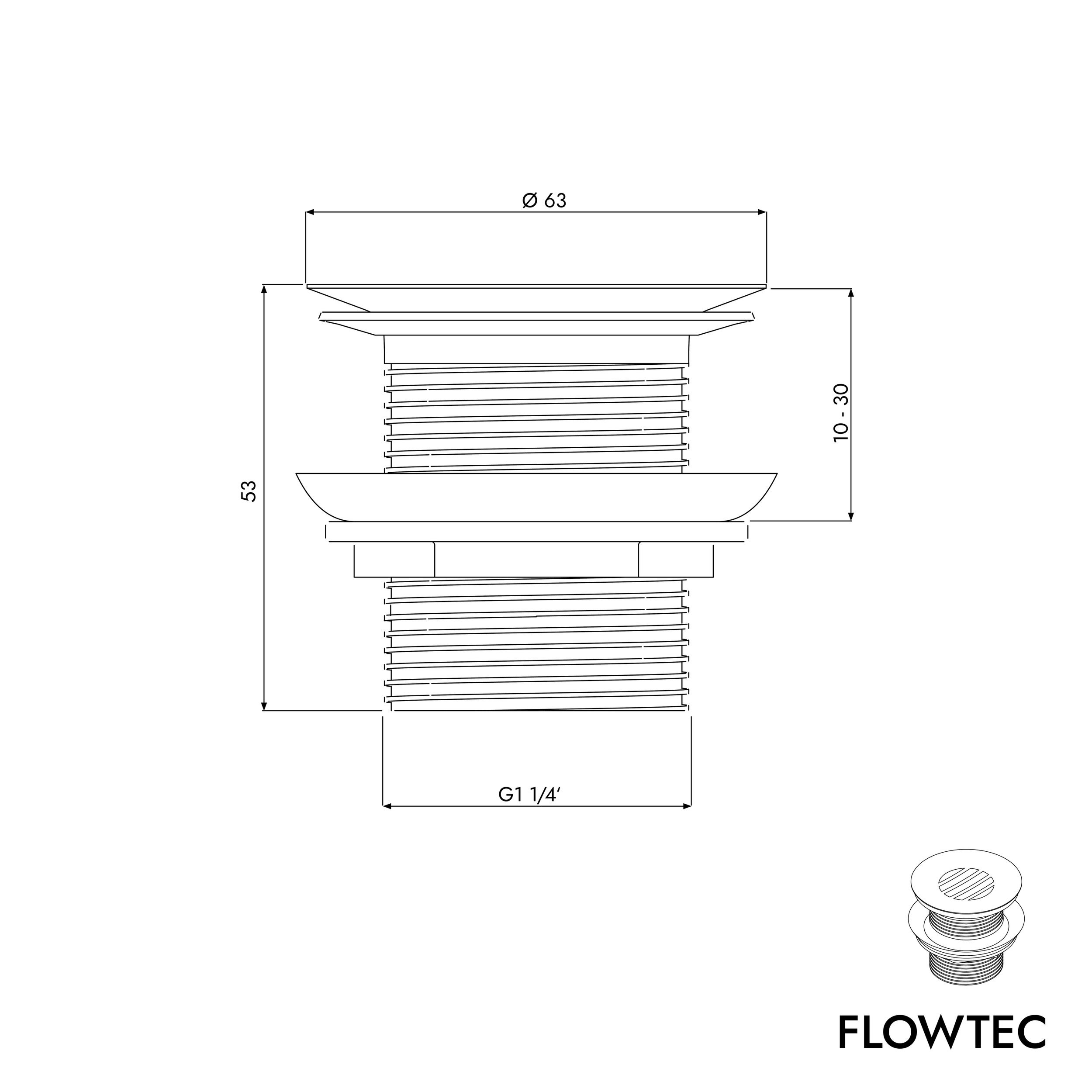 Valvola di scarico FLOWTEC con filtro