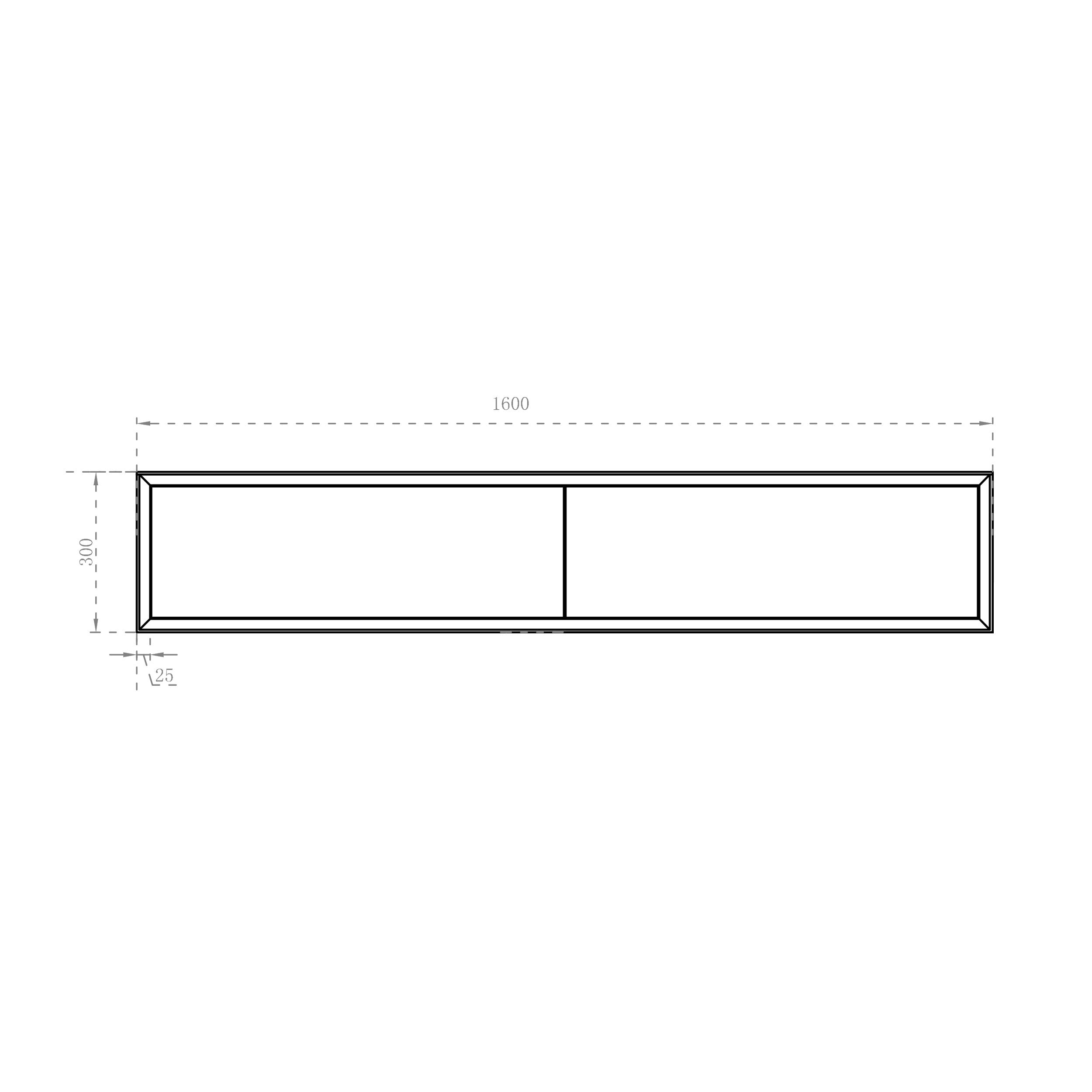 Mobile da bagno Sideboard Fiona Slim 160 cm Bianco Opaco