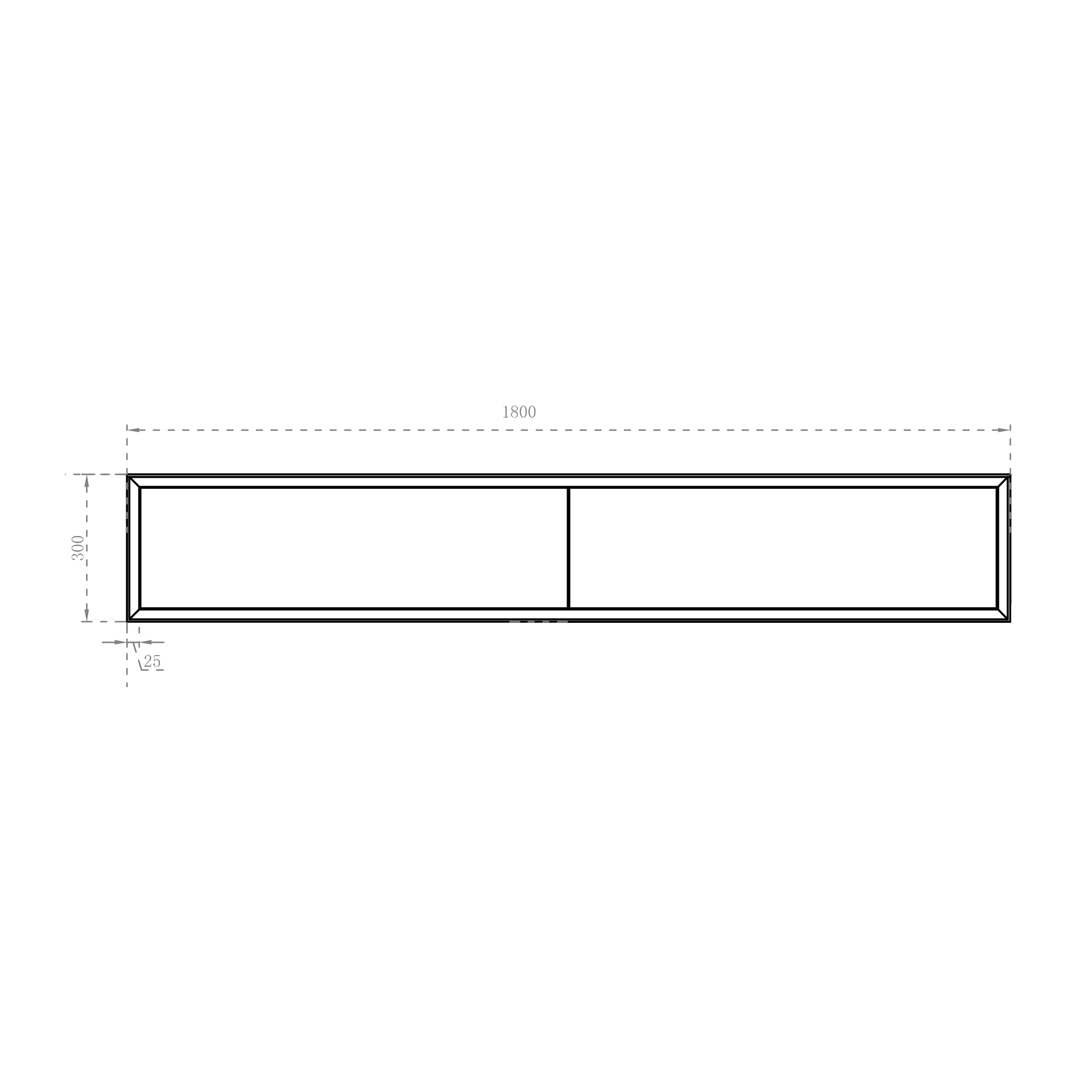 Mobile da bagno Sideboard Fiona Slim 180 cm Bianco Opaco